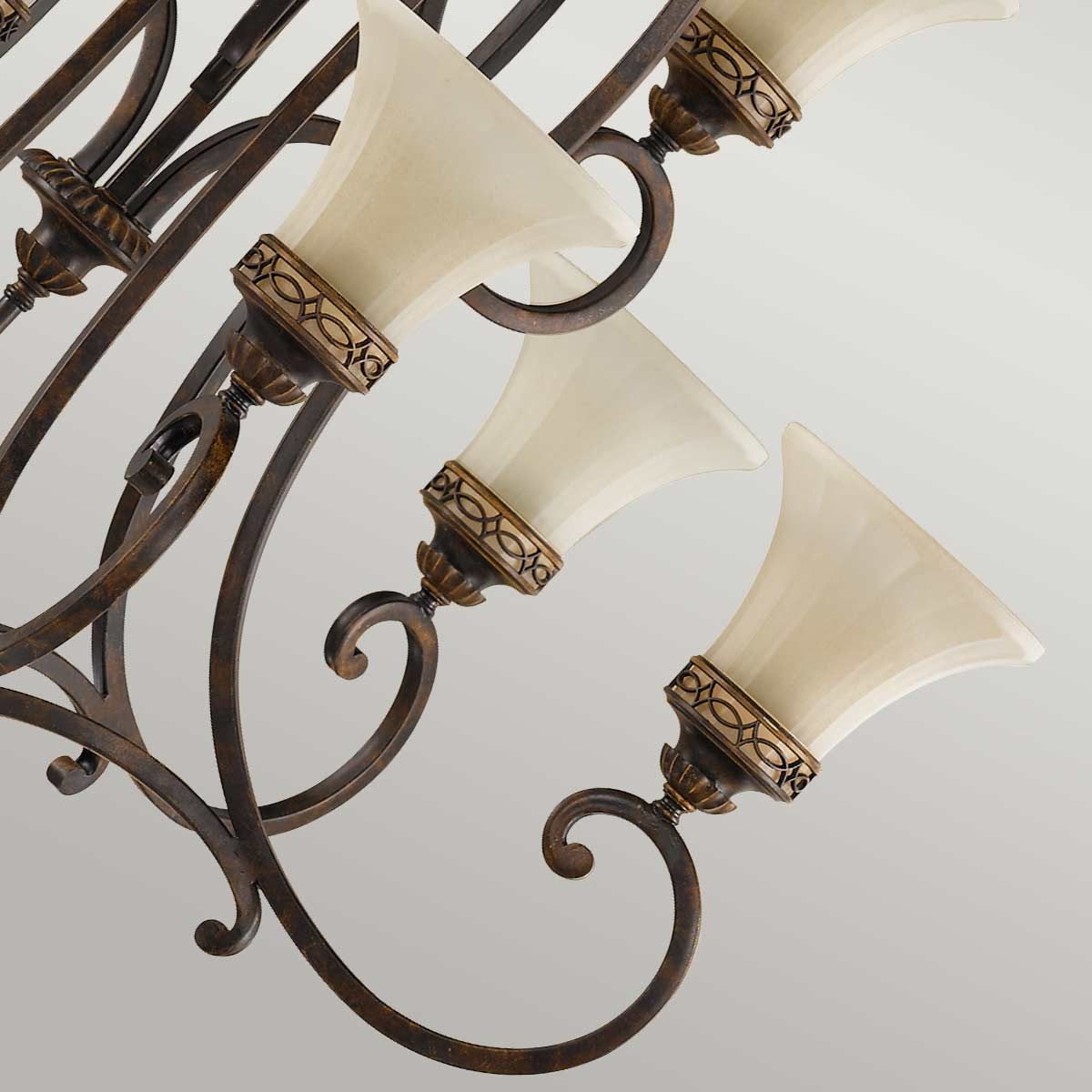 Kronleuchter mit 9 Lichtern für das Wohnzimmer – Walnuss - Elsteadlighting - leuchtengrosshandel24