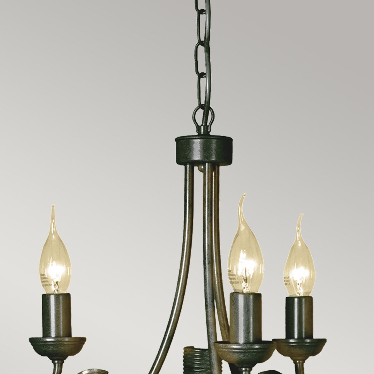 Kronleuchter Olivia mit 3 Lichtern, Schwarz/Goldpatina - Elsteadlighting - OV3 - BLK - GOLD