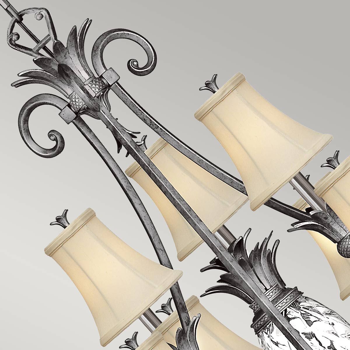 Kronleuchter Plantation, 10 Lichter, Antik - Nickel poliert - Elsteadlighting - HK - PLANT10 - PL