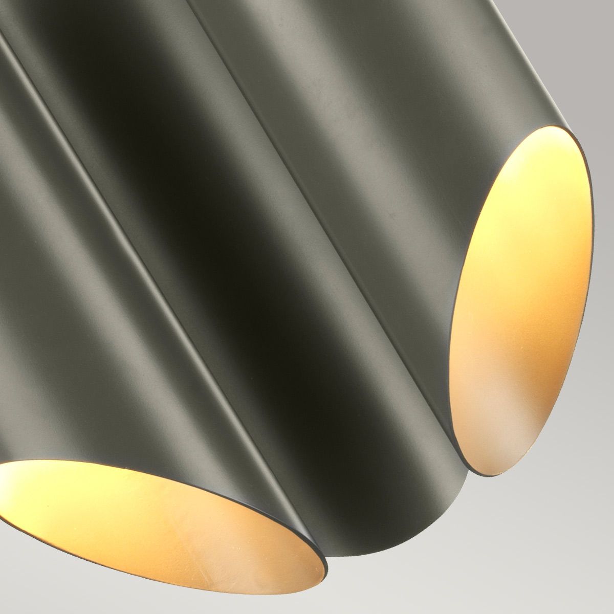 Kronleuchter Quinto mit 3 Lichtern, poliertes Nickel, Dunkelgrau - Elsteadlighting - QUINTO3 - GPN