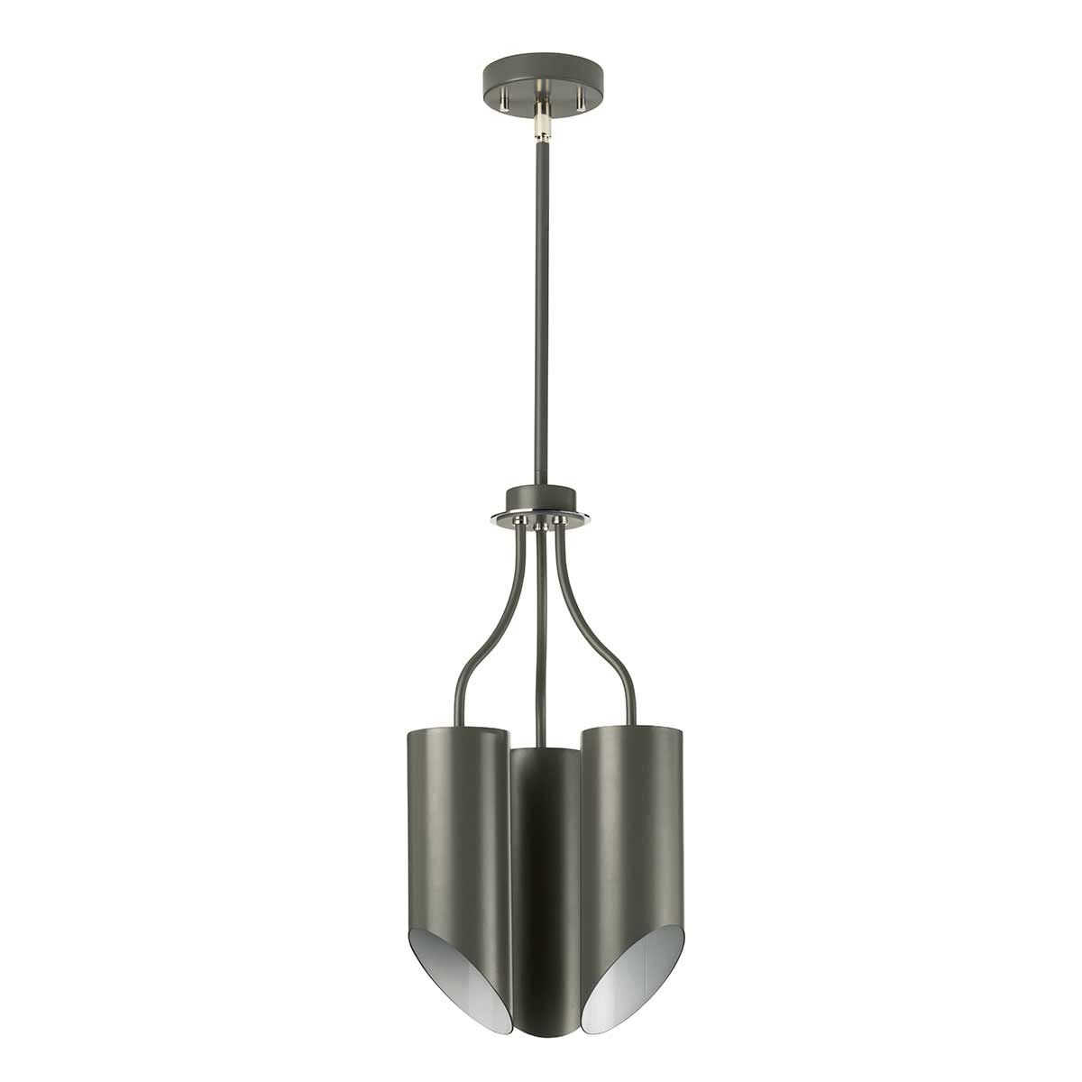 Kronleuchter Quinto mit 3 Lichtern, poliertes Nickel, Dunkelgrau - Elsteadlighting - QUINTO3 - GPN