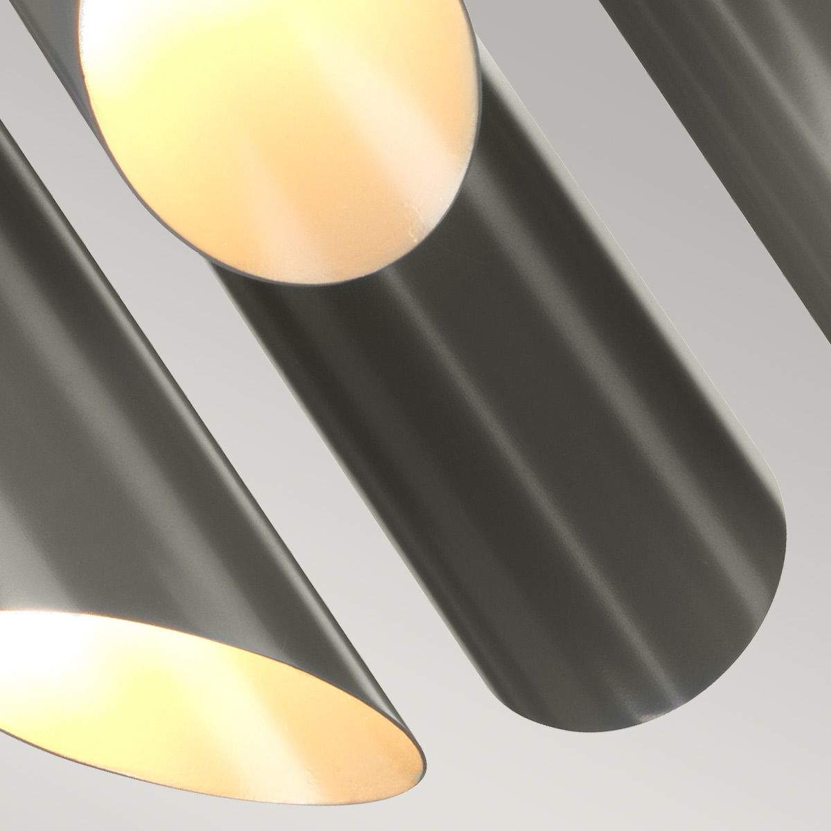 Kronleuchter Quinto mit 6 Lichtern, poliertes Nickel, Dunkelgrau - Elsteadlighting - QUINTO6 - GPN