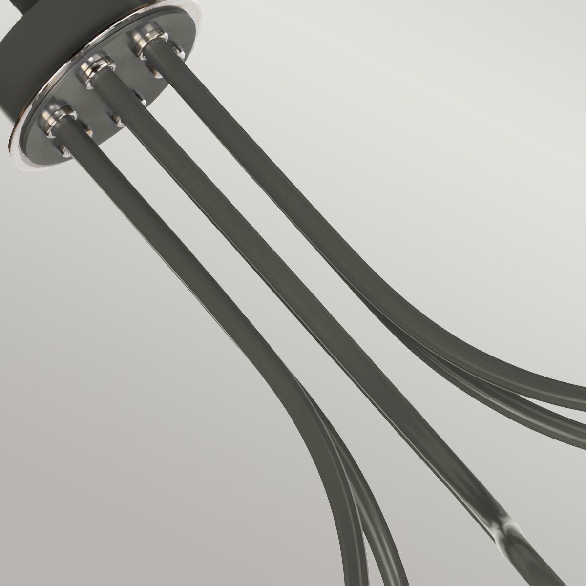 Kronleuchter Quinto mit 6 Lichtern, poliertes Nickel, Dunkelgrau - Elsteadlighting - QUINTO6 - GPN