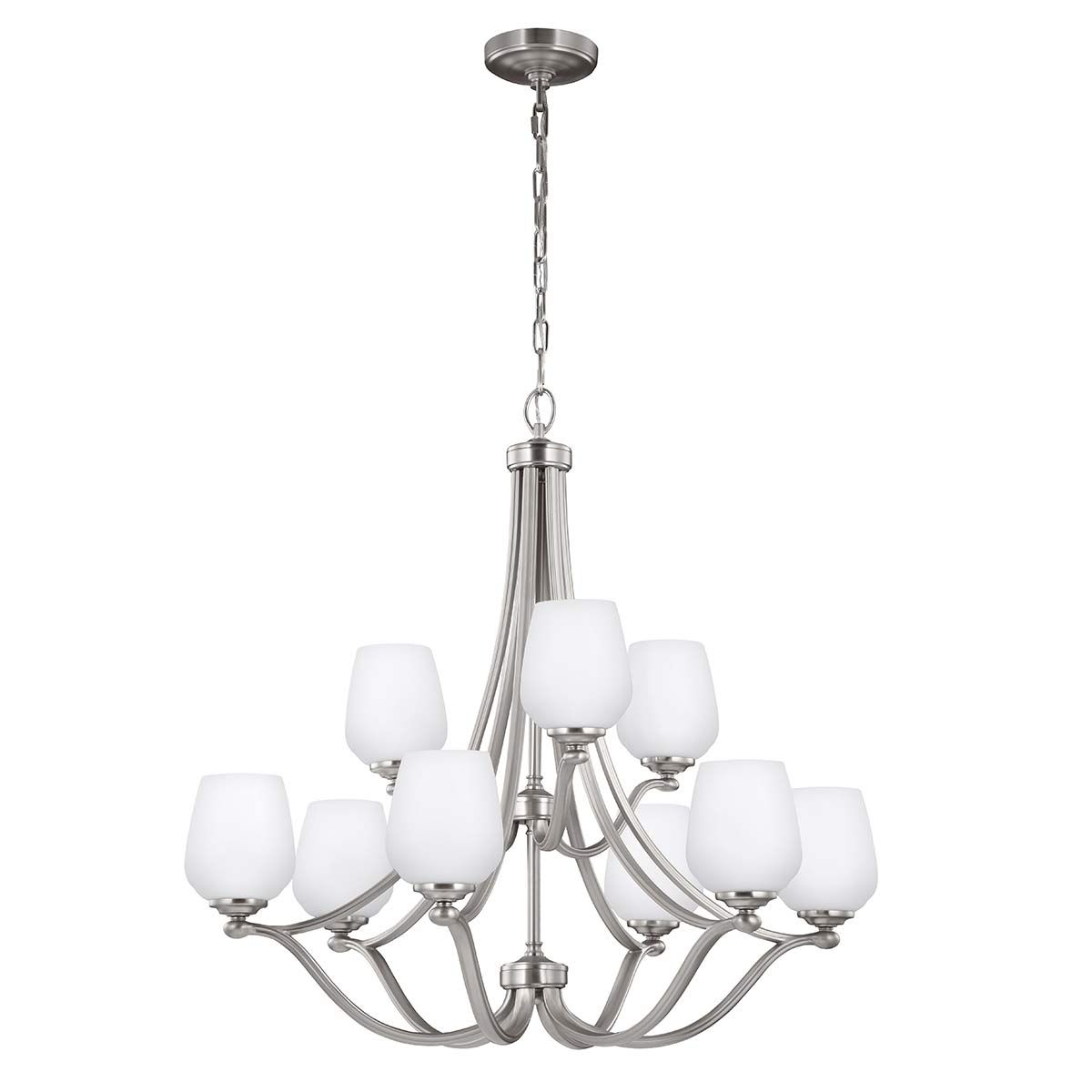 Kronleuchter Vintner mit 9 Lichtern, Satin - Nickel - Elsteadlighting - FE - VINTNER9