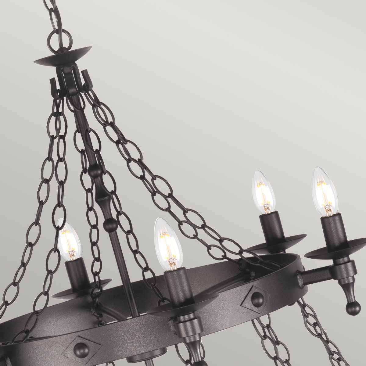 Kronleuchter Warwick, 18 Lichter, Graphitschwarz - Elsteadlighting - WR18 - GRAPHITE