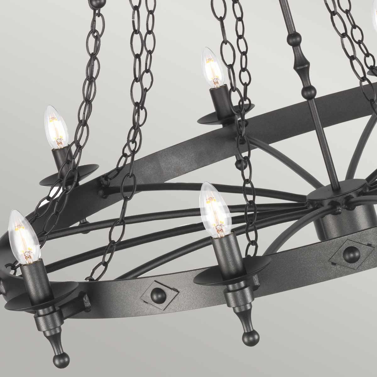 Kronleuchter Warwick, 18 Lichter, Graphitschwarz - Elsteadlighting - WR18 - GRAPHITE