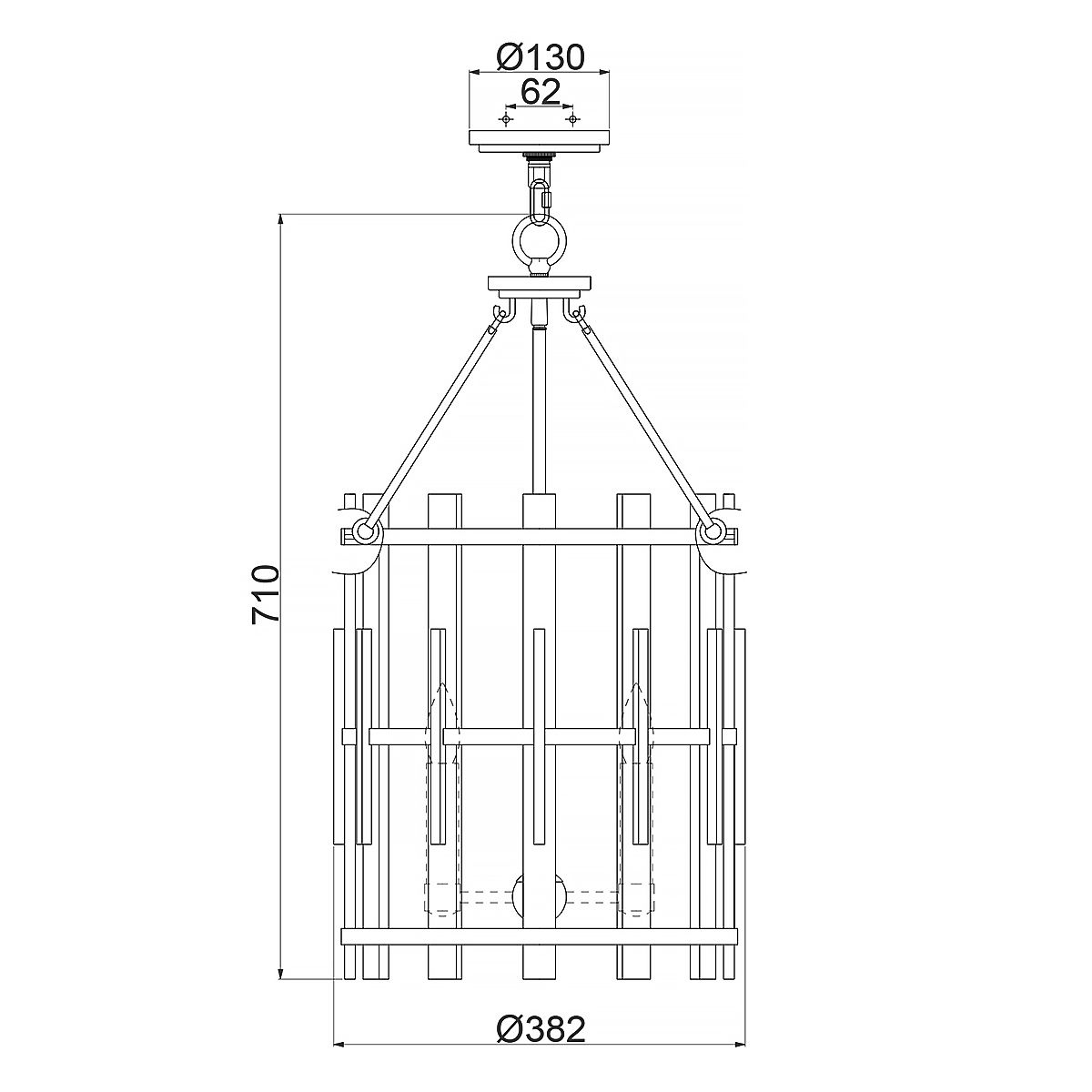 Kronleuchter Wood Hollow mit 4 Lichtern, rustikales Schwarz - Elsteadlighting - QZ - WOOD - HOLLOW - 4P