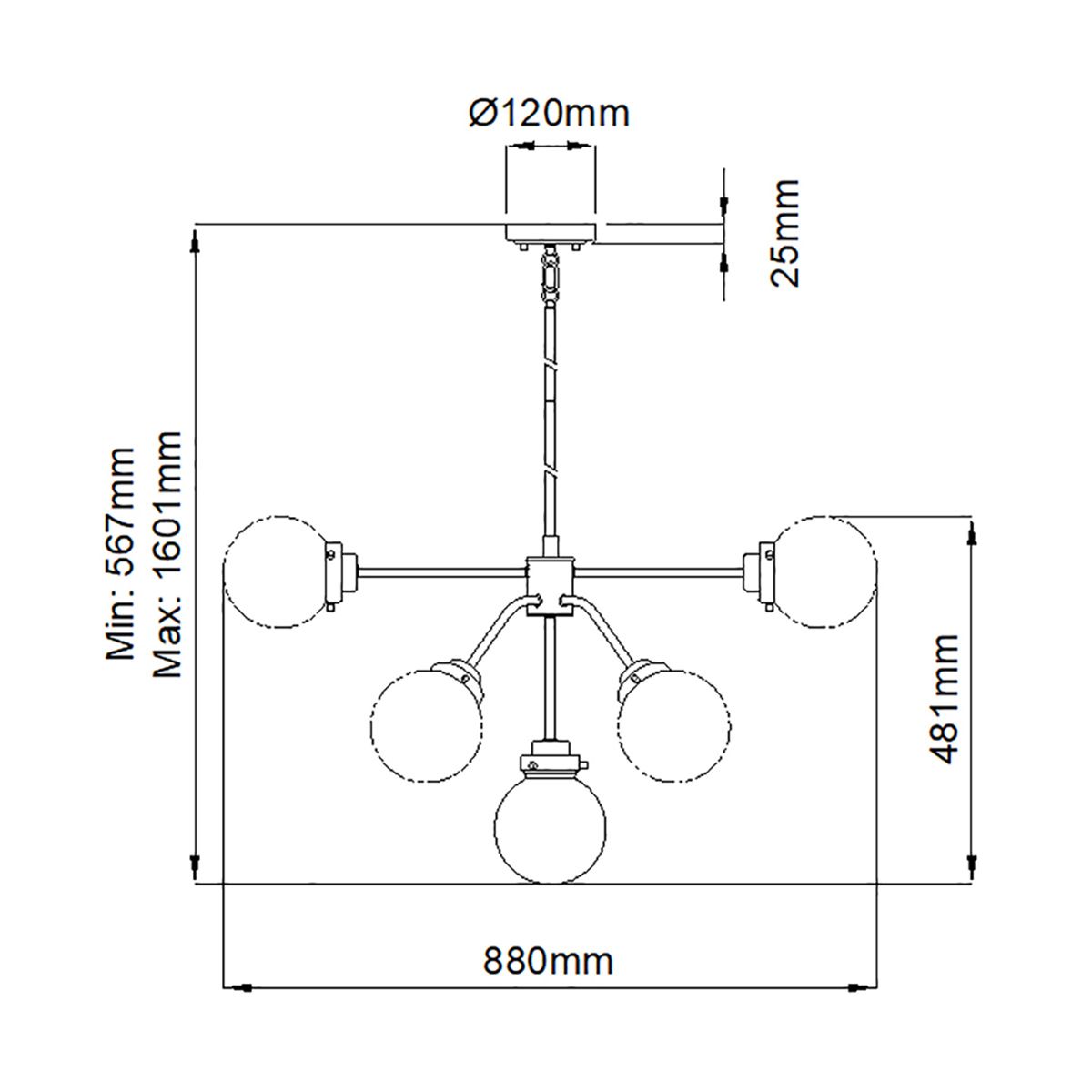 Kula Kronleuchter mit 9 Lichtern, poliertes Nickel - Elsteadlighting - leuchtengrosshandel24