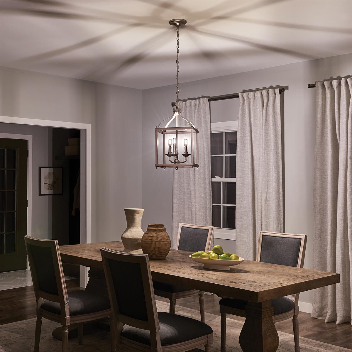 Larkin Pendelleuchte, 3-flammig, mittelgroß, gebürstetes Nickel - Elsteadlighting - leuchtengrosshandel24