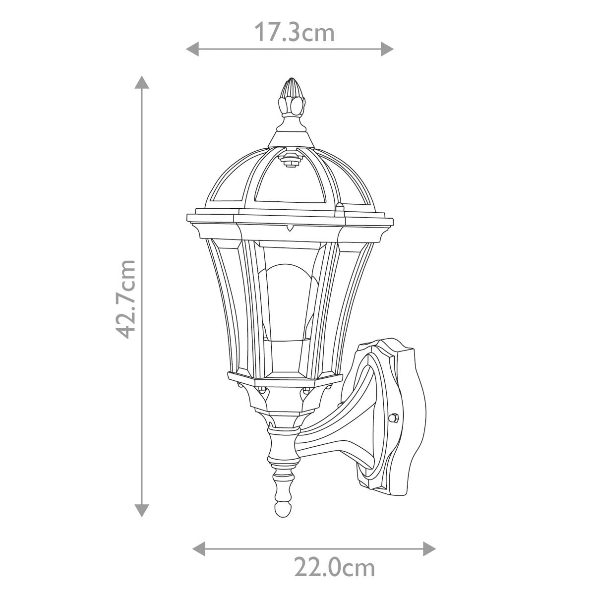 Ledbury 1 - flammige Wandlaterne - Schwarz - Elsteadlighting - GZH - LB1