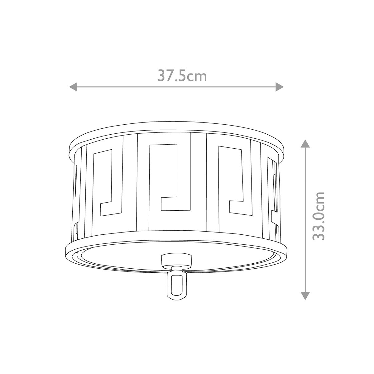 Lemuria 2-flammige Deckenleuchte - Antik-Gold, Elfenbeinfarbener Schirm - Elsteadlighting - leuchtengrosshandel24