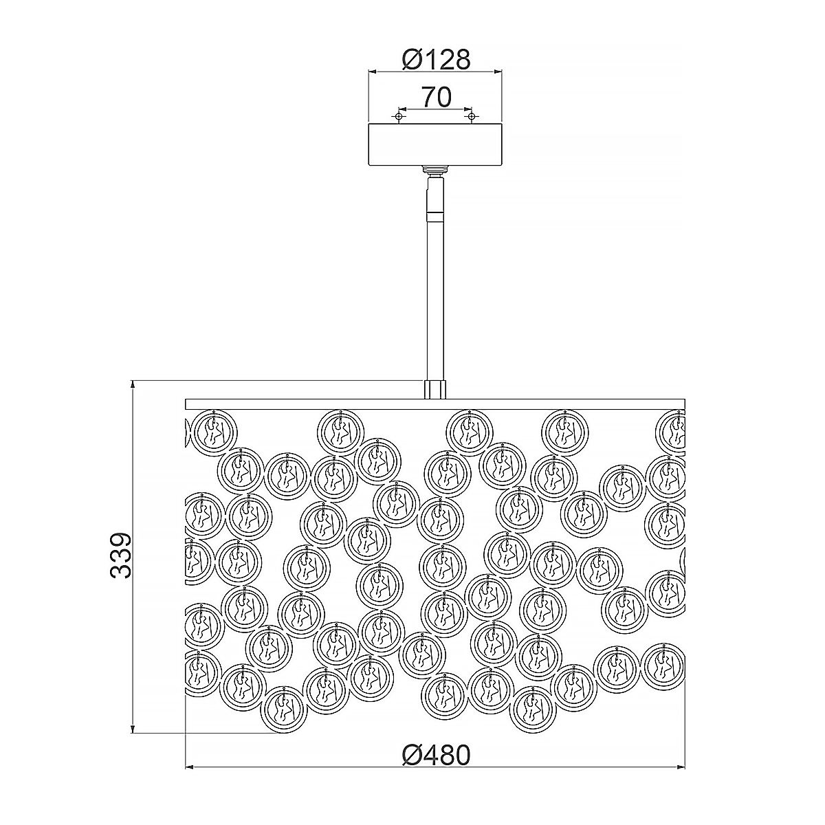 Lexi 3-flammige Pendelleuchte - Poliertes Nickel - Elsteadlighting - leuchtengrosshandel24
