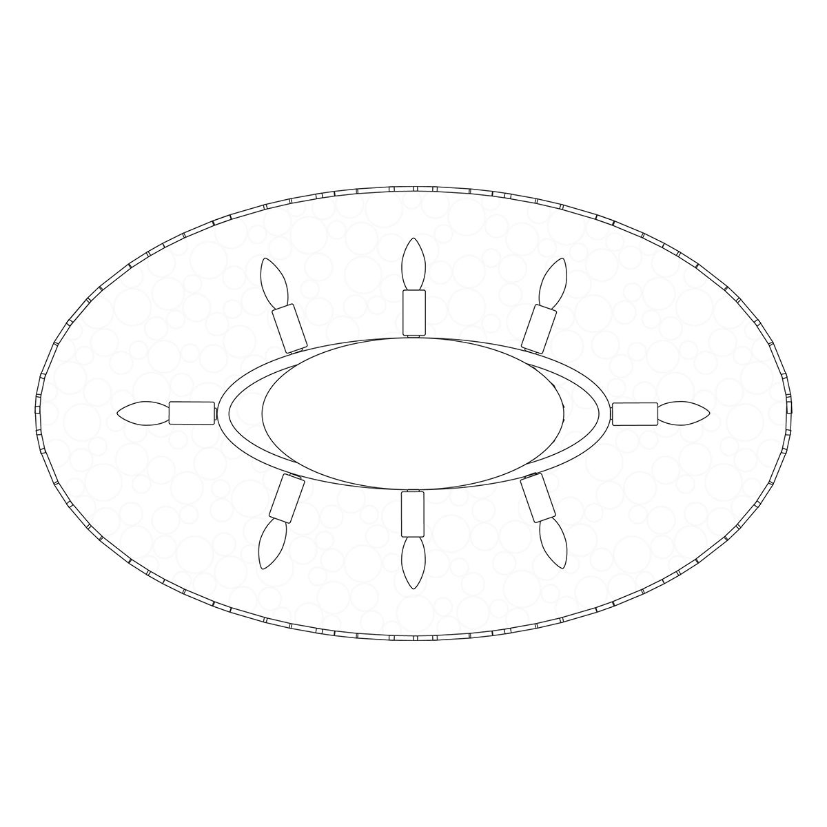 Linearer Kronleuchter Anya - Blattsilber - Elsteadlighting - leuchtengrosshandel24