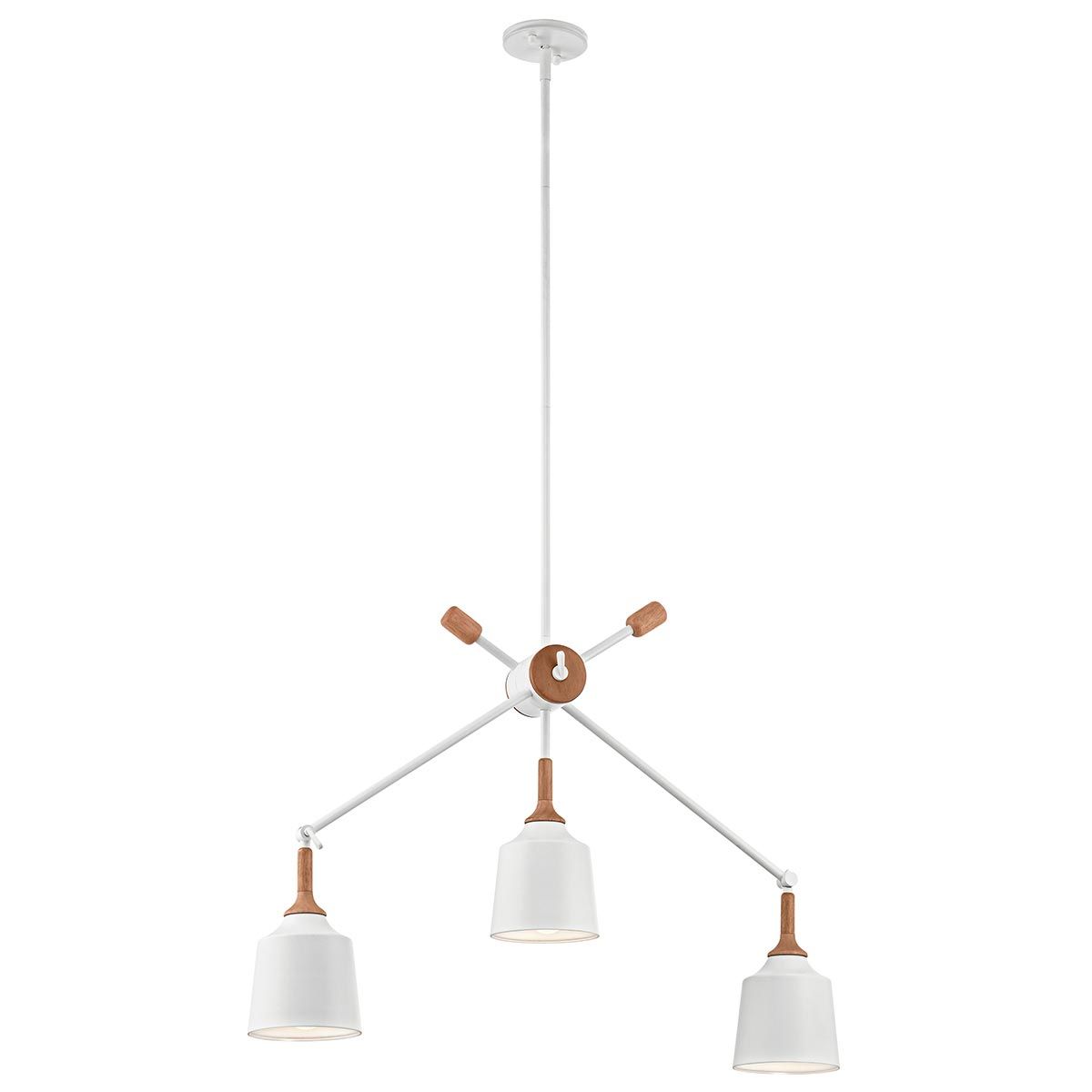 Linearer Kronleuchter Danika mit 3 Lichtern, Weiß - Elsteadlighting - leuchtengrosshandel24