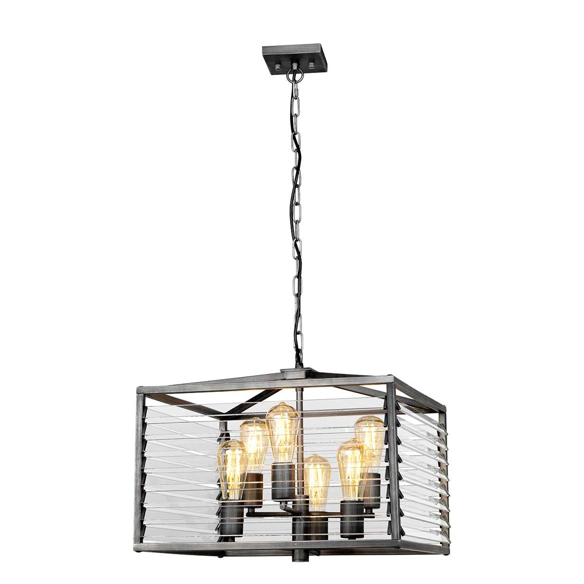 Louvre Pendelleuchte mit 6 Lichtern, lackiertes Rotguss - Elsteadlighting - leuchtengrosshandel24