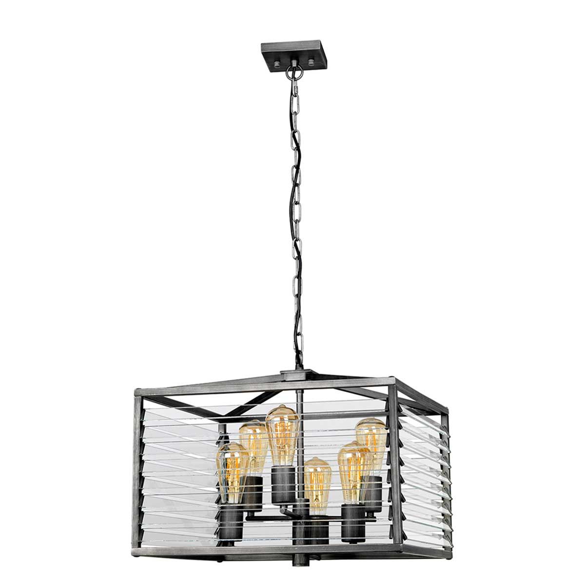 Louvre Pendelleuchte mit 6 Lichtern, lackiertes Rotguss - Elsteadlighting - leuchtengrosshandel24