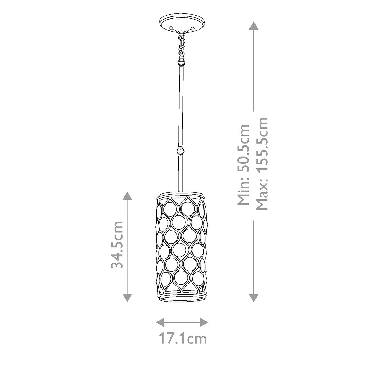 Lucia 1-flammige Mini-Pendelleuchte - Brüniertes Silber - Elsteadlighting - leuchtengrosshandel24