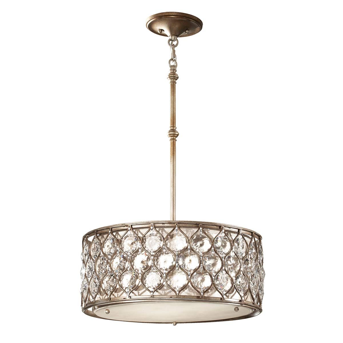 Lucia Hängeleuchter mit 3 Lichtern, brüniertes Silber - Elsteadlighting - leuchtengrosshandel24
