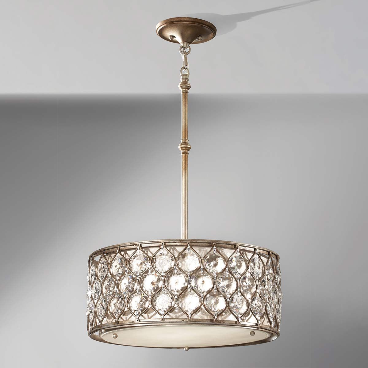 Lucia Hängeleuchter mit 3 Lichtern, brüniertes Silber - Elsteadlighting - leuchtengrosshandel24
