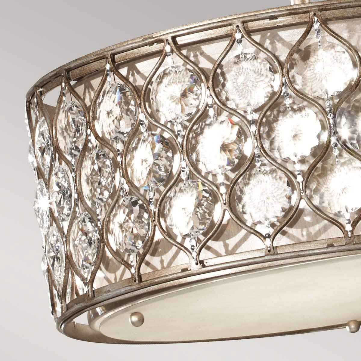 Lucia Hängeleuchter mit 3 Lichtern, brüniertes Silber - Elsteadlighting - leuchtengrosshandel24