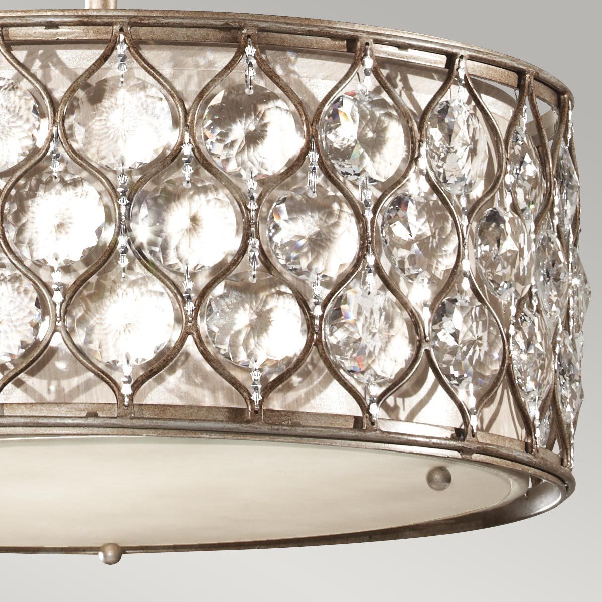 Lucia Hängeleuchter mit 3 Lichtern, brüniertes Silber - Elsteadlighting - leuchtengrosshandel24