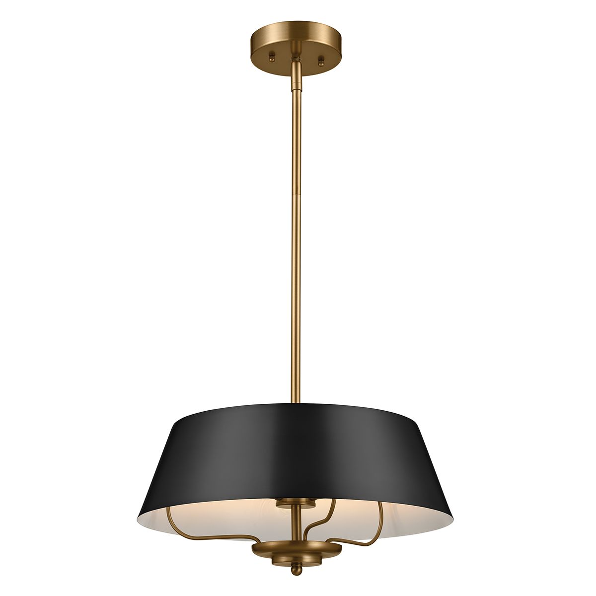 Luella 3lt Pendelleuchte mit zwei Halterungen - Schwarz und Messing - Elsteadlighting - leuchtengrosshandel24