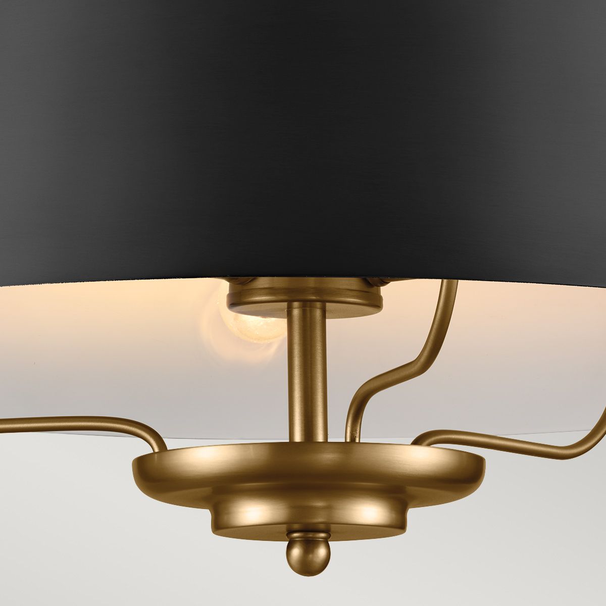 Luella 3lt Pendelleuchte mit zwei Halterungen - Schwarz und Messing - Elsteadlighting - leuchtengrosshandel24