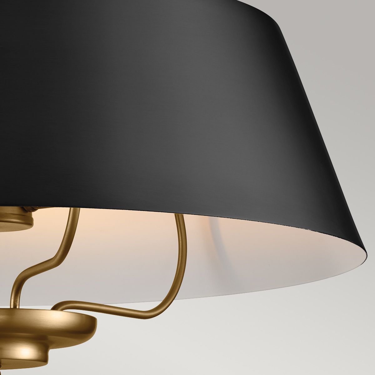 Luella 3lt Pendelleuchte mit zwei Halterungen - Schwarz und Messing - Elsteadlighting - leuchtengrosshandel24