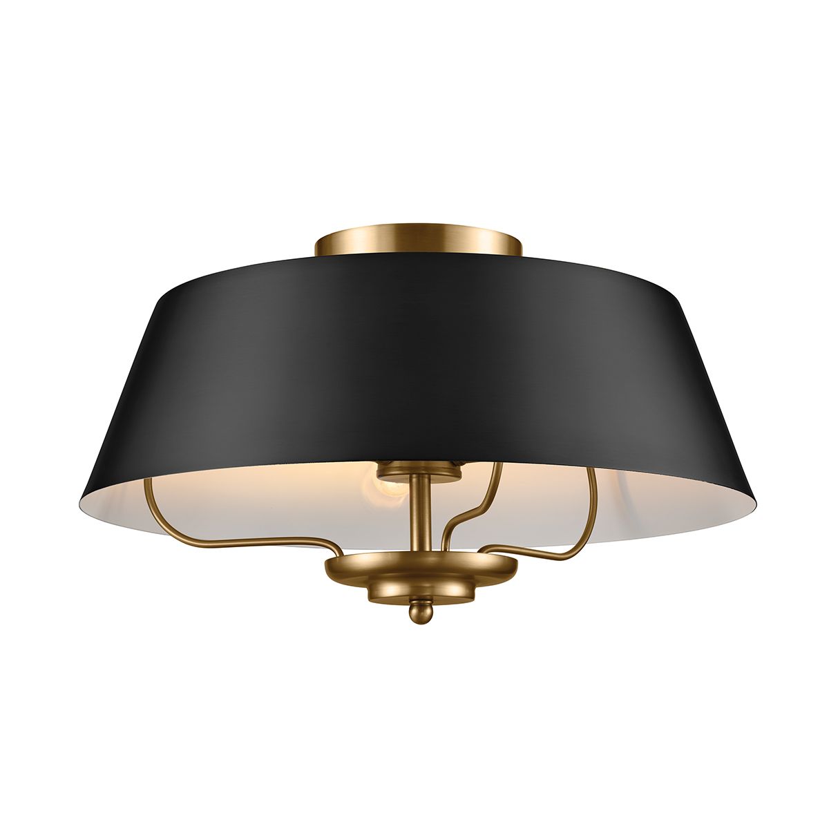 Luella 3lt Pendelleuchte mit zwei Halterungen - Schwarz und Messing - Elsteadlighting - leuchtengrosshandel24