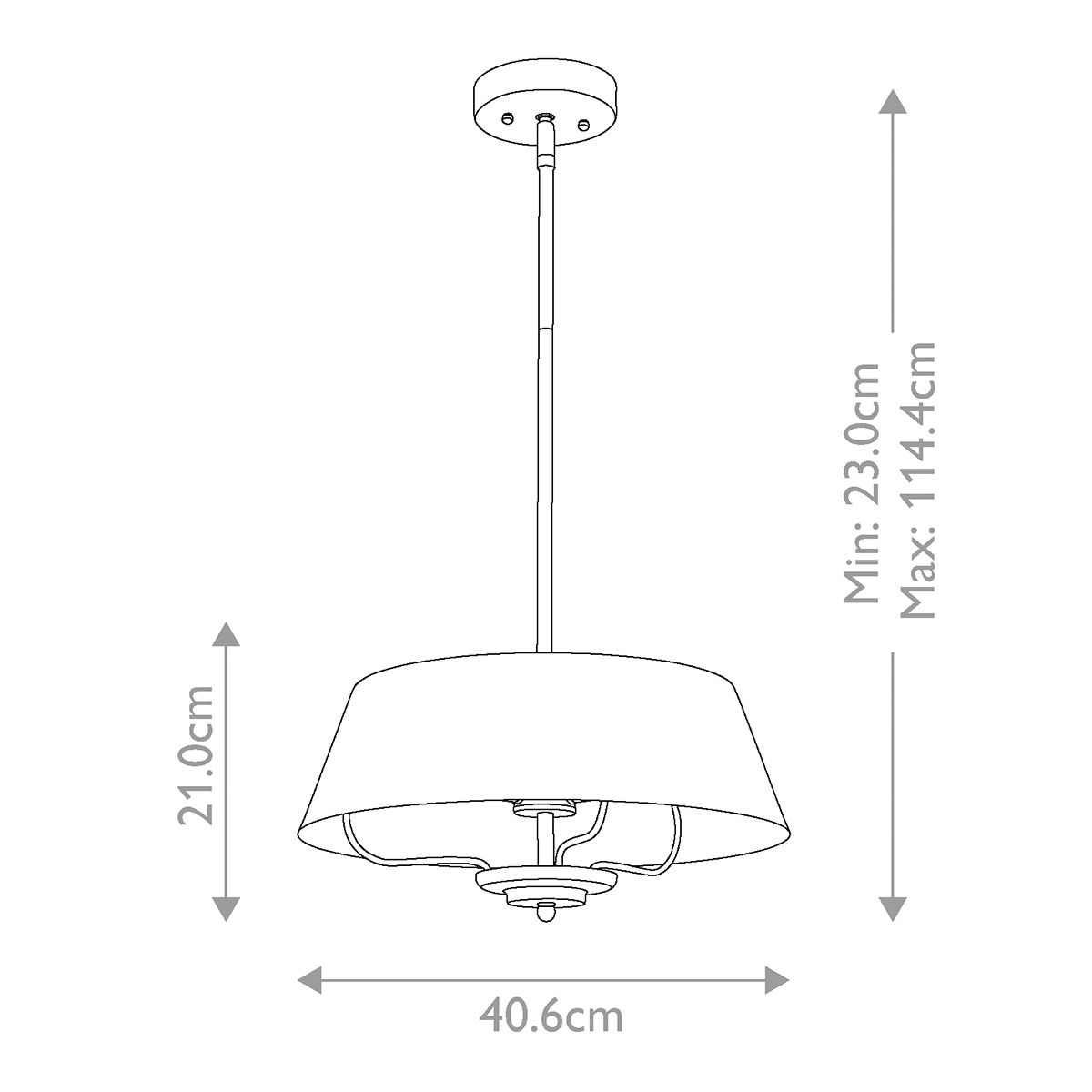 Luella 3lt Pendelleuchte mit zwei Halterungen - Schwarz und Messing - Elsteadlighting - leuchtengrosshandel24