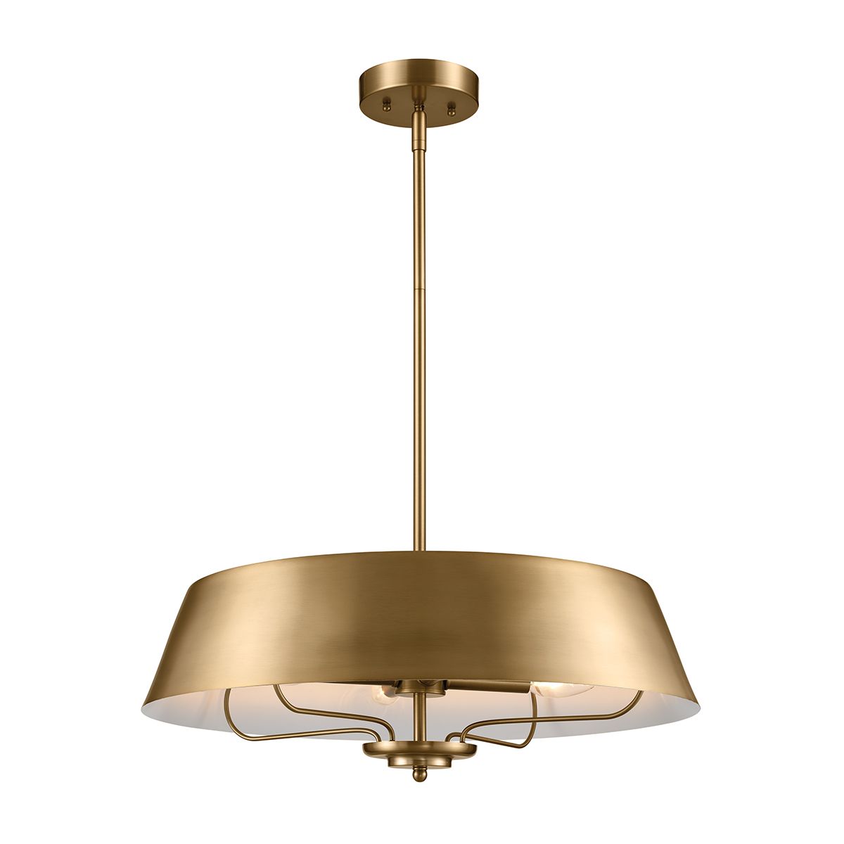 Luella 4lt Pendelleuchte mit zwei Halterungen, gebürstetes Naturmessing - Elsteadlighting - leuchtengrosshandel24