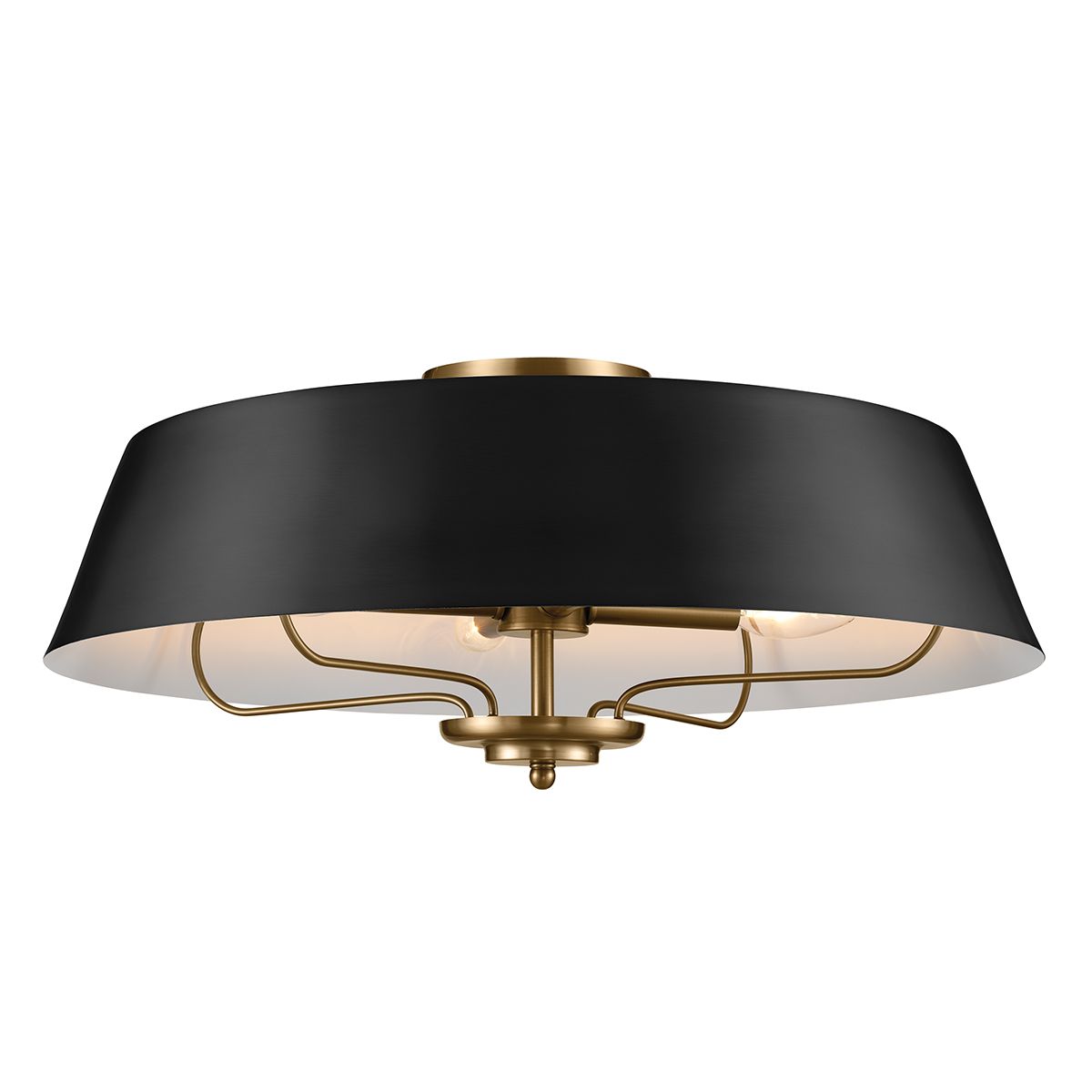 Luella 4lt Pendelleuchte mit zwei Halterungen - Schwarz und Messing - Elsteadlighting - leuchtengrosshandel24