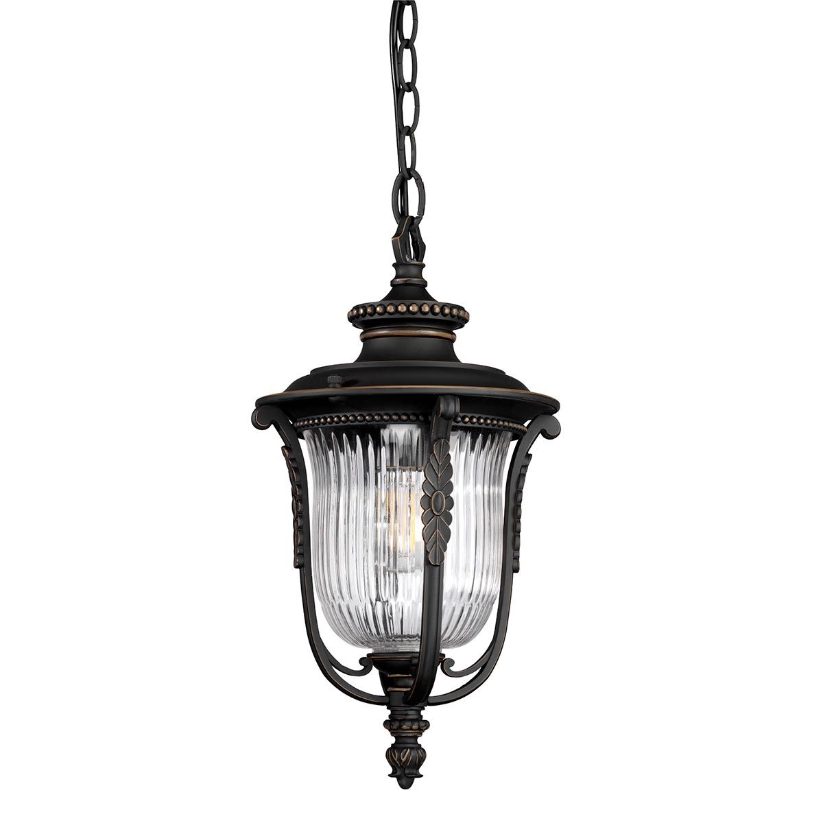 Luverne 1 - flammige mittelgroße Kettenlaterne - geriebene Bronze - Elsteadlighting - KL - LUVERNE8 - M