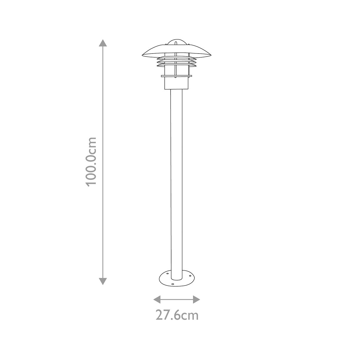 Malmo 1 - flammiger Poller - 304 Edelstahl/Silber - Elsteadlighting - MALMO - B