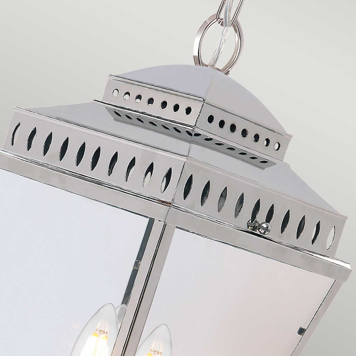 Mansion House Laterne mit Kettenbeleuchtung, 3 Lichter, poliertes Nickel - Elsteadlighting - leuchtengrosshandel24