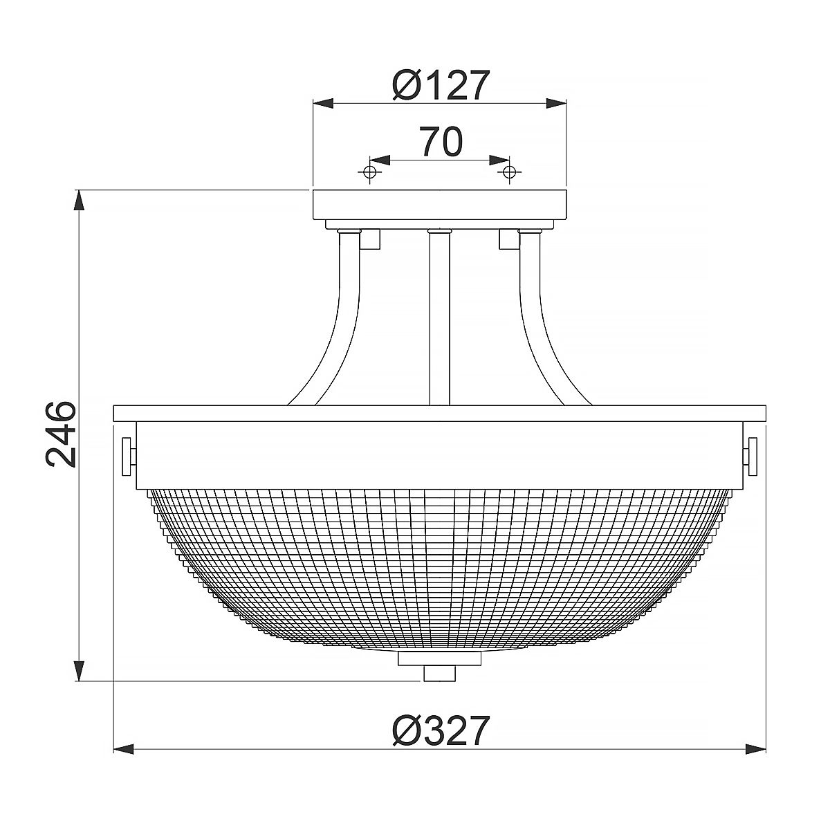Mantle 2-flammig, halbbündig - Imperial Silver - Elsteadlighting - leuchtengrosshandel24