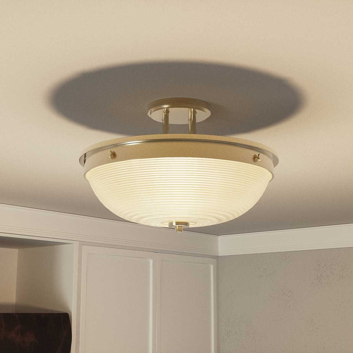 Mantle 2-flammig, halbbündig - verwittertes Messing - Elsteadlighting - leuchtengrosshandel24