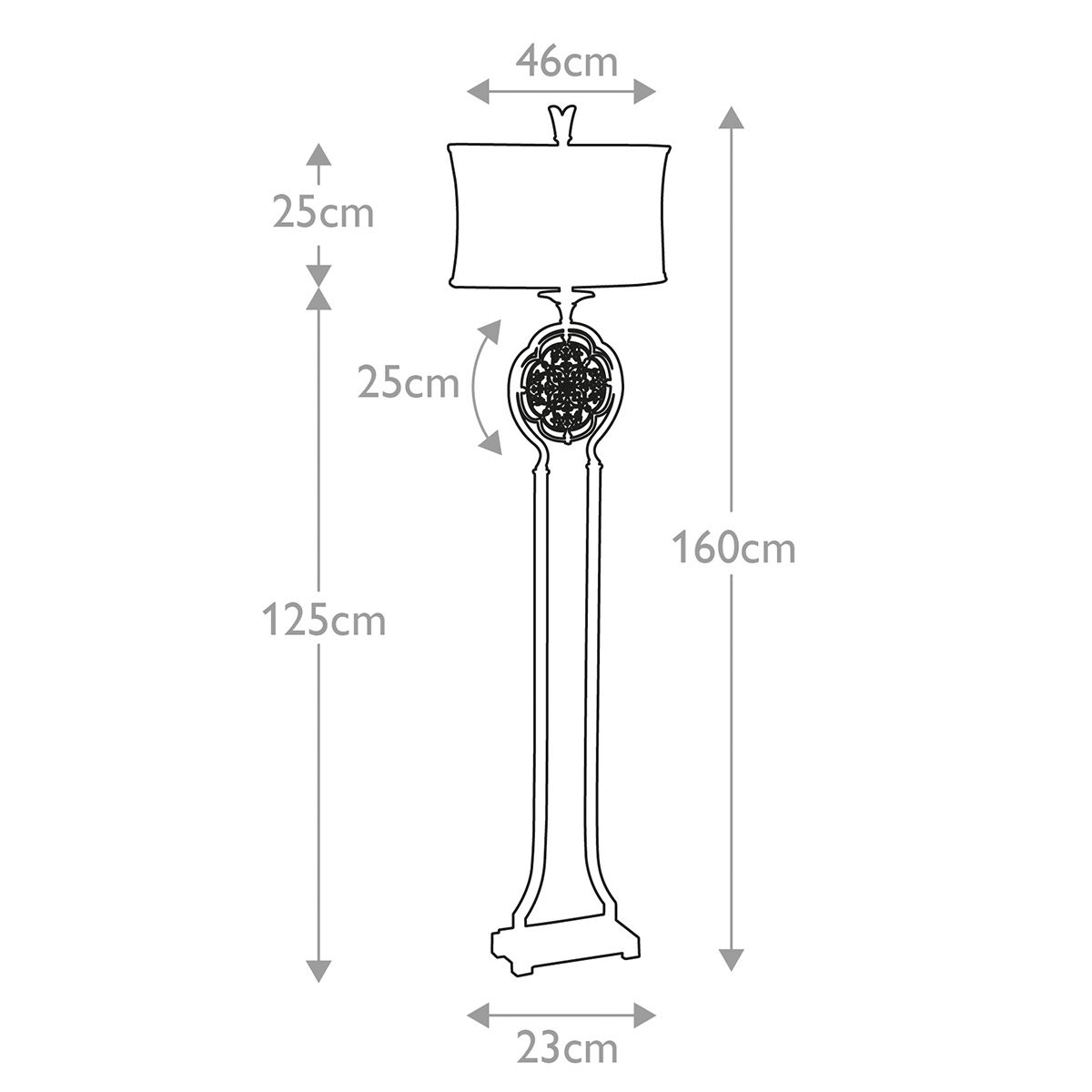 Marcella 1-flammige Stehlampe - Britische Bronze/Oxidierte Bronze mit hellgoldenem Schirm - Elsteadlighting - leuchtengrosshandel24