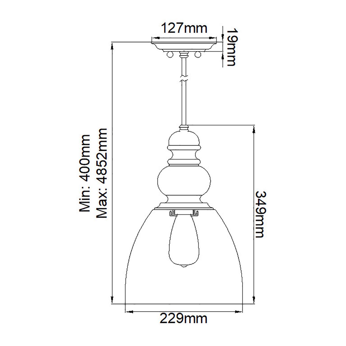 Matrimonio 1-flammige Mini-Pendelleuchte - Treibholz / dunkles verwittertes Zink - Elsteadlighting - leuchtengrosshandel24