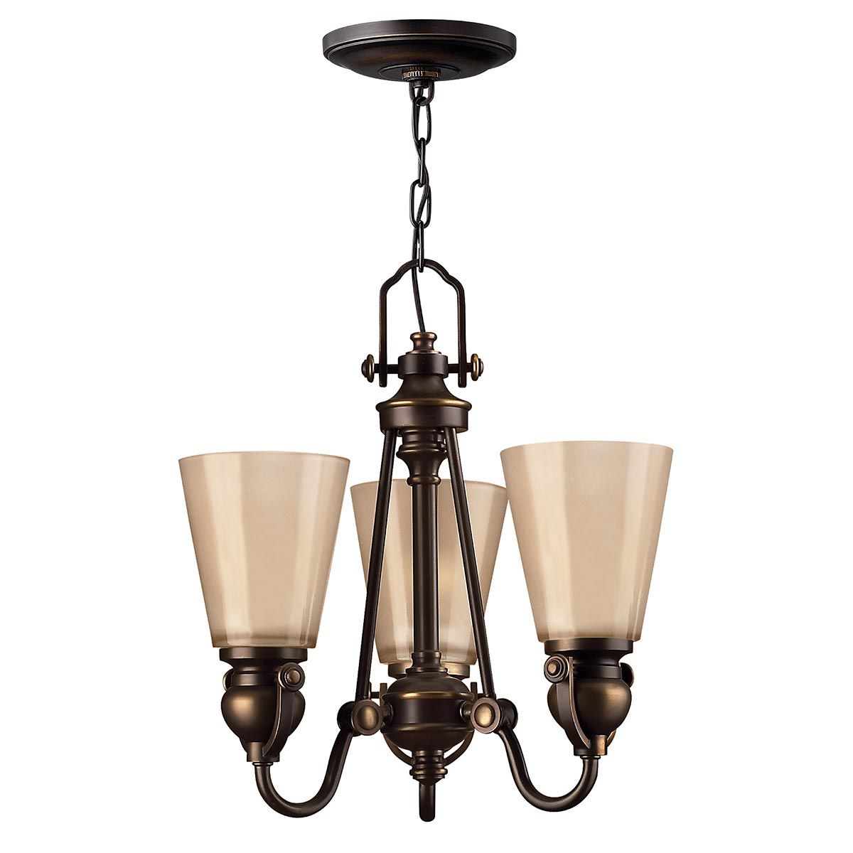 Mayflower Kronleuchter mit 3 Lichtern, alte Bronze - Elsteadlighting - leuchtengrosshandel24