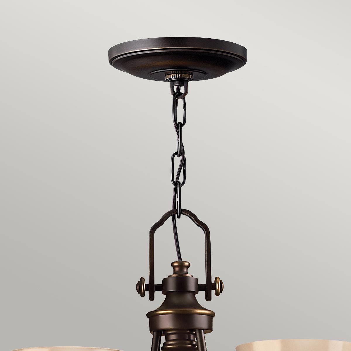 Mayflower Kronleuchter mit 3 Lichtern, alte Bronze - Elsteadlighting - leuchtengrosshandel24
