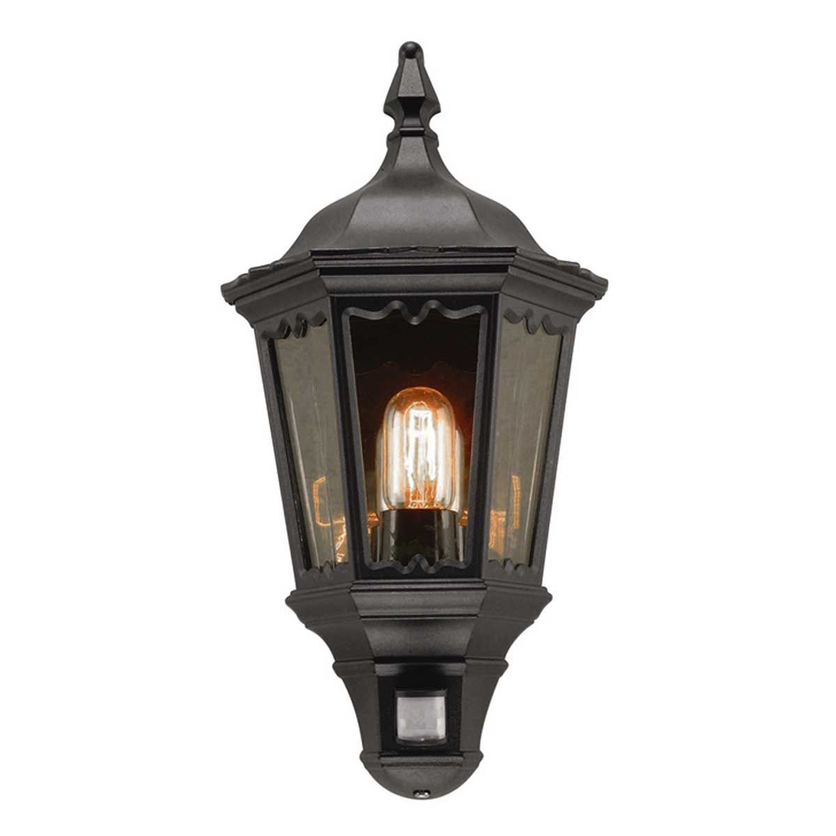 Medstead 1 - flammige Halblaterne mit PIR, Schwarz - Elsteadlighting - MD7 - PIR - BLACK