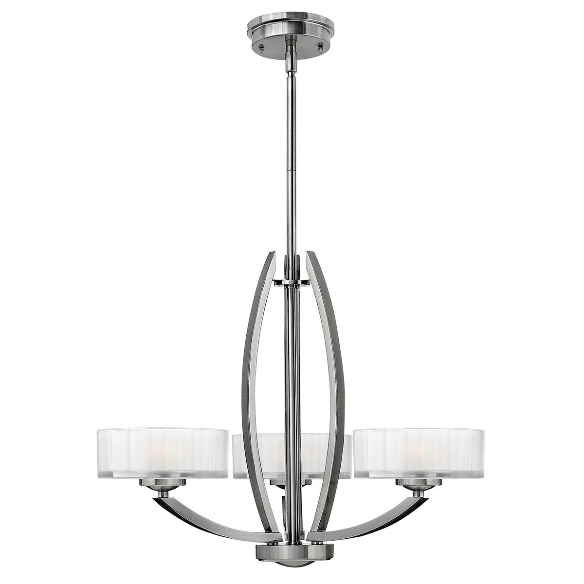 Meridian Kronleuchter mit 3 Lichtern, gebürstetes Nickel - Elsteadlighting - leuchtengrosshandel24