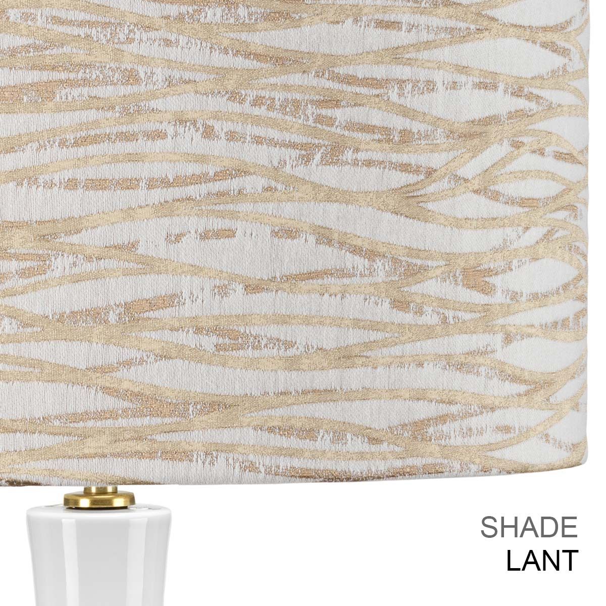 Milo 1-flammige Tischlampe - Gealtertes Messing, Weiß, Blau - Elsteadlighting - leuchtengrosshandel24