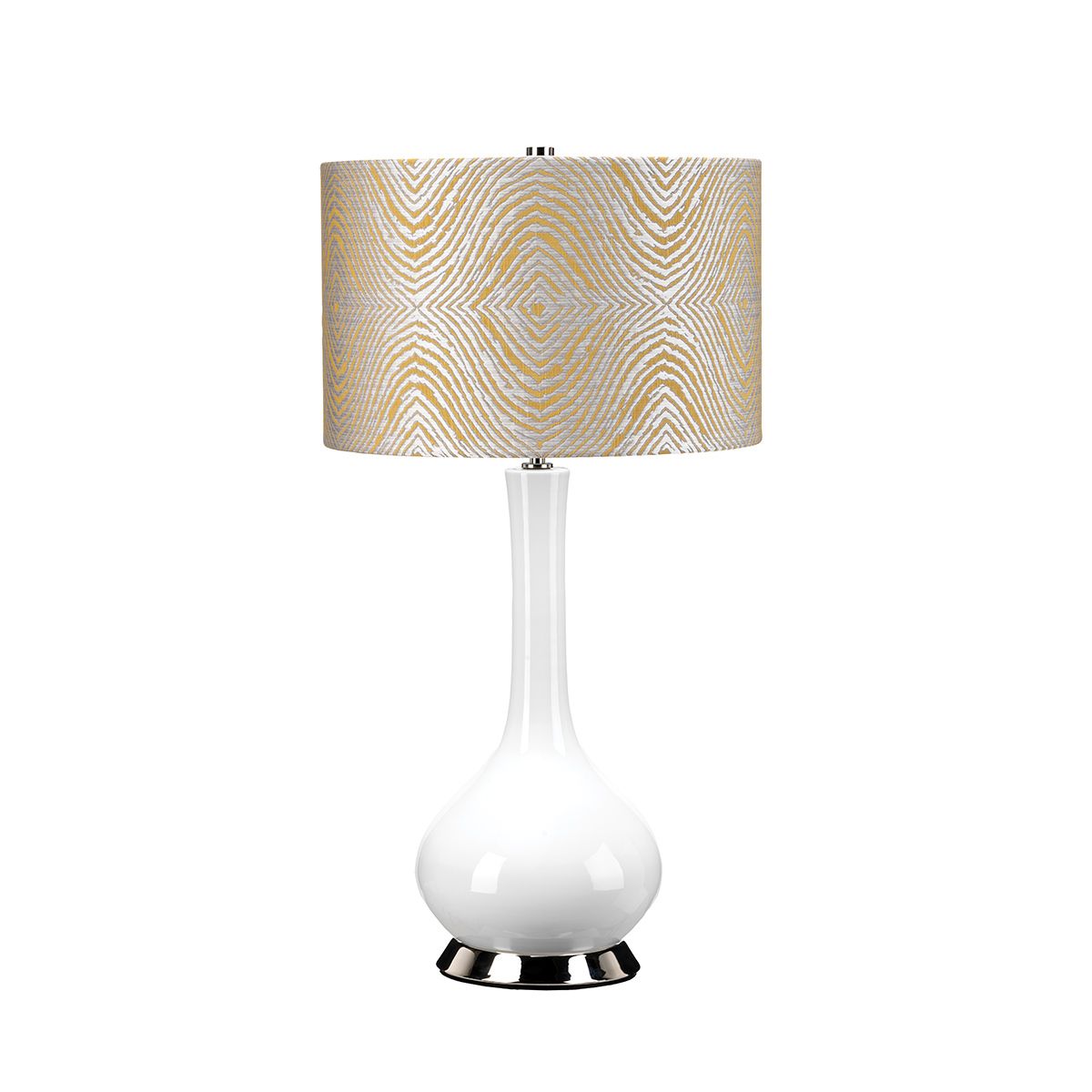 Milo 1-flammige Tischlampe - Poliertes Nickel, Weiß, Gelb - Elsteadlighting - leuchtengrosshandel24
