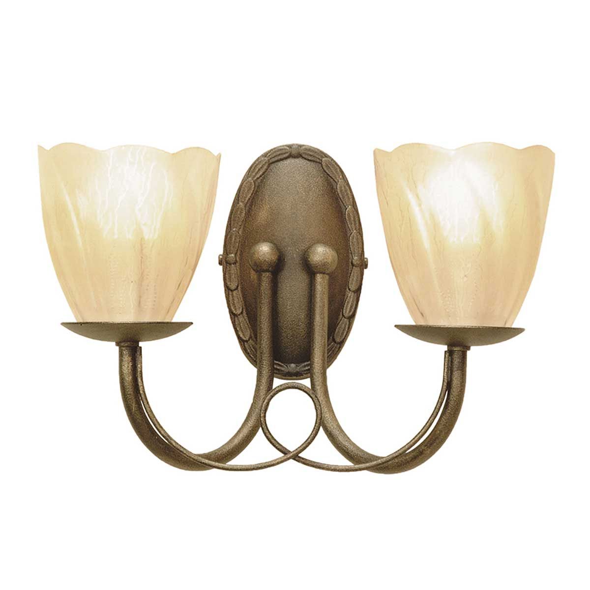 Minster 2-flammige Wandleuchte - Schwarz/Goldpatina - Elsteadlighting - leuchtengrosshandel24