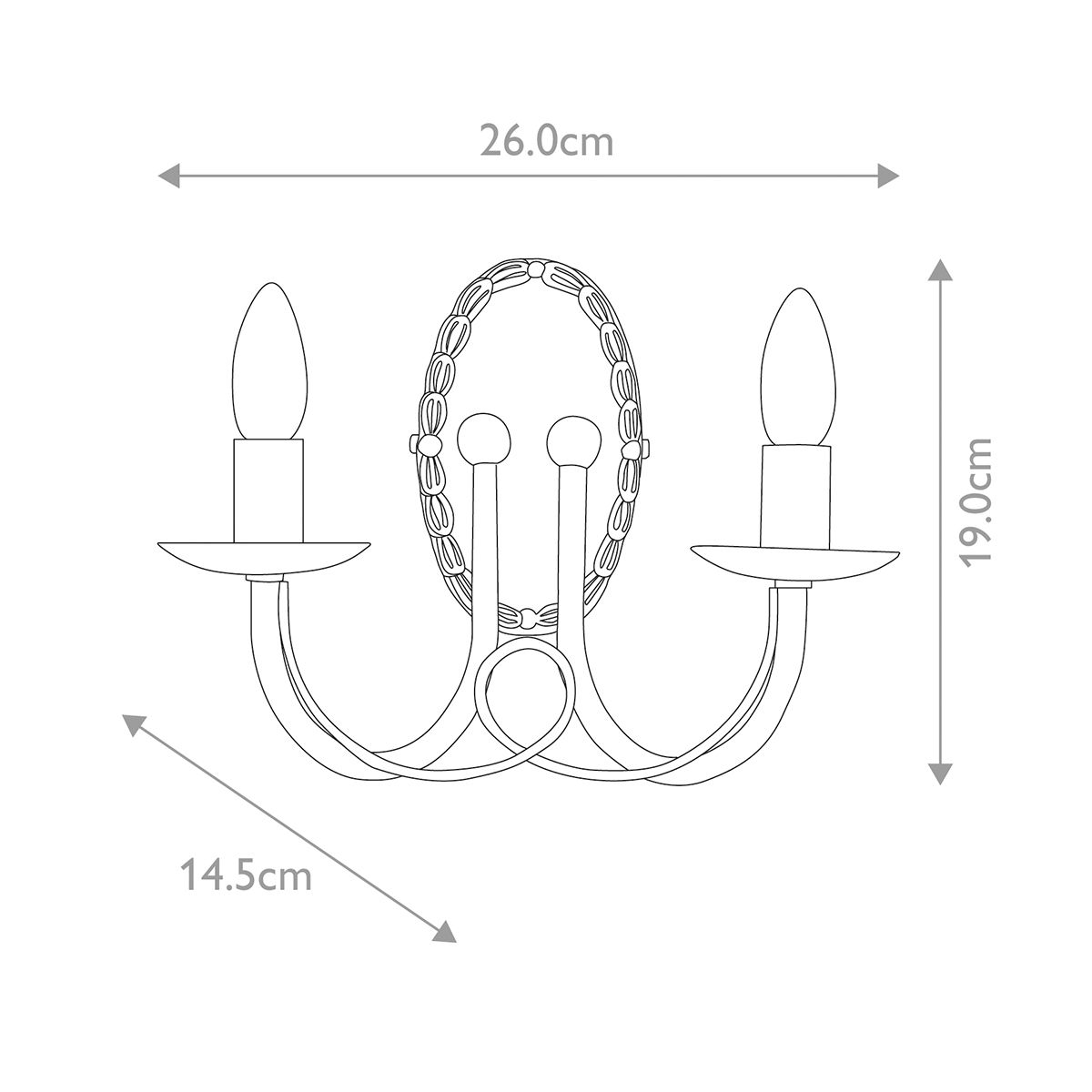 Minster 2-flammige Wandleuchte - Schwarz - Elsteadlighting - leuchtengrosshandel24