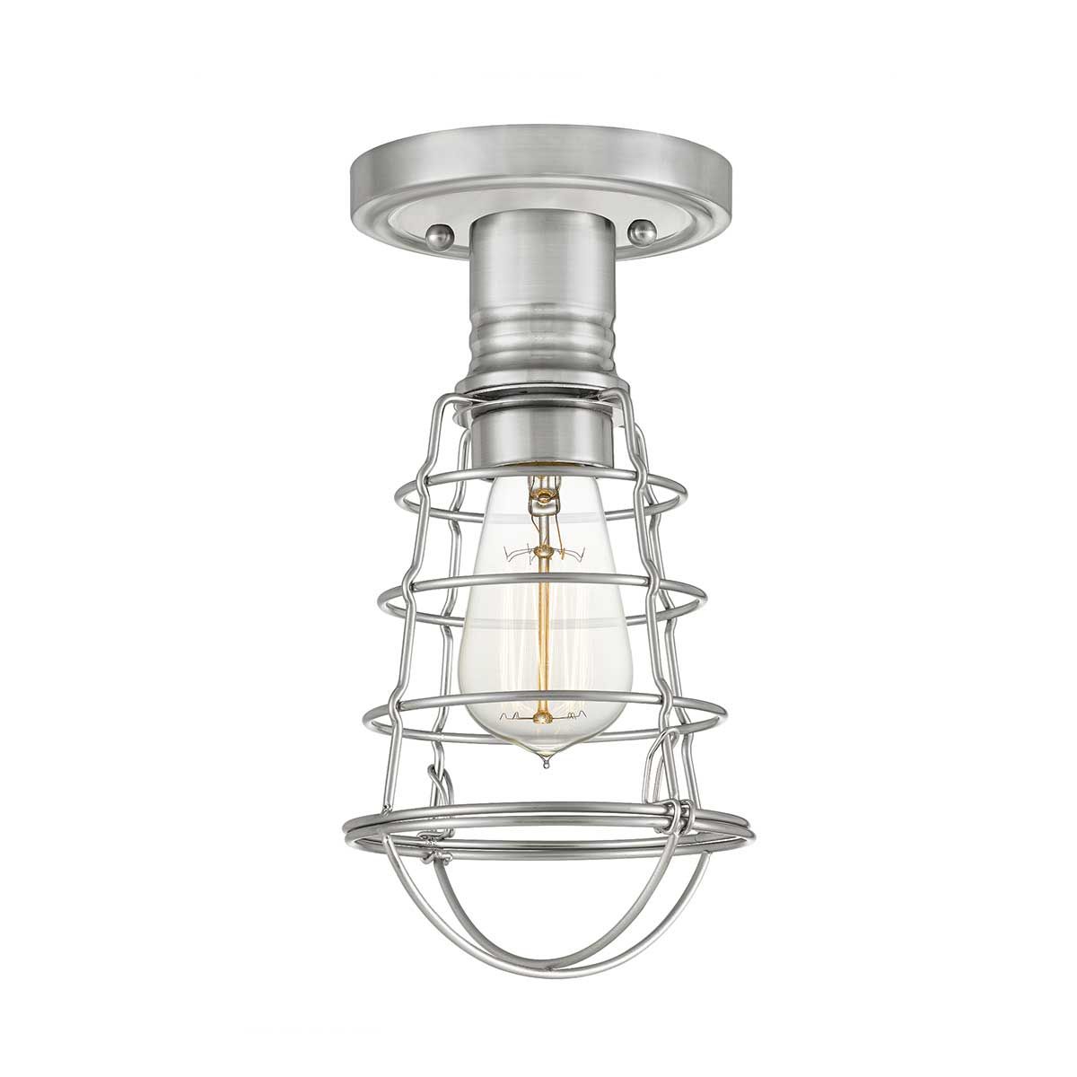 Mixon 1-flammige Halbdeckenleuchte - gebürstetes Nickel - Elsteadlighting - leuchtengrosshandel24