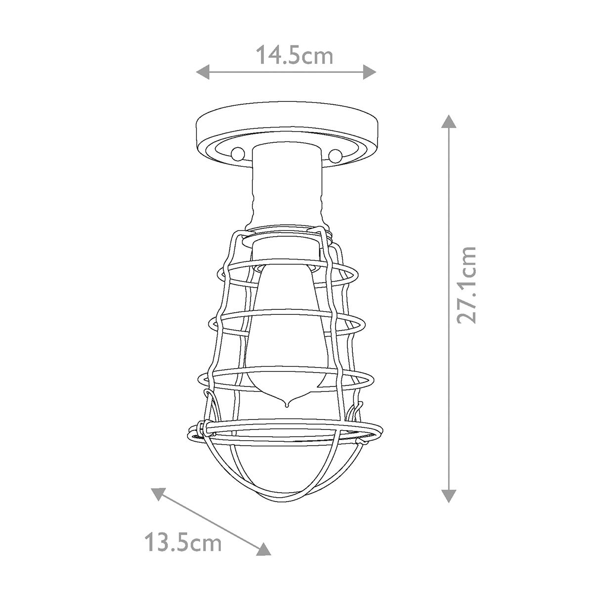 Mixon 1-flammige Halbdeckenleuchte - Palladian Bronze - Elsteadlighting - leuchtengrosshandel24