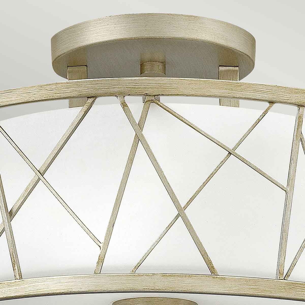 Nest 3-flammig, halbbündig - Blattsilber, Leinenglas - Elsteadlighting - leuchtengrosshandel24